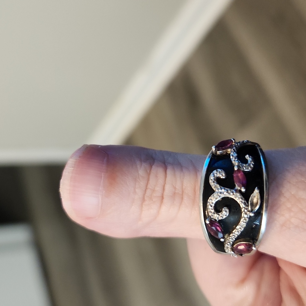 Sterling silver filigree ring size 6
